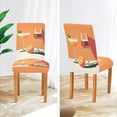 thumbnail image 3 of Yayeee 4 Pack Dining Chair Covers Stretch Parson Chairs Slipcovers Seat Protector, Orange Glasses, 3 of 6