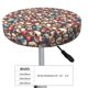 thumbnail image 4 of Balery rock record music Skull Fundas de asiento para taburete de bar redondo de tela de terciopelo ajustables que protegen de arañazos y manchas para sillas de 14 a 17 pulgadas.-14 inch, 4 of 7