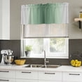 thumbnail image 4 of Sage Green Grey Ombre Curtain Valances for Windows, Kitchen Valance Window Treatments Panel 2 Pack, Farmhouse Gradient Minimalist Rod Pocket Short Curtains for Bathroom Bedroom 54 x 18 Inch, 4 of 8
