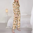 thumbnail image 3 of Goofa Cute Ice Cream Printed Women’s 2 Piece Pajama Set Super,Pajamas Women's Long Sleeve Sleepwear Soft Button Down Loungewear Pjs Lounge Set Nightwear-XX-Large, 3 of 9