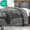 thumbnail image 5 of Superior 3-Pieces High-Durability Reversible Cotton Blend Bedspread Set, Queen, Charcoal, 5 of 8