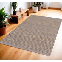 4' X 6' Gray Jute Hand Woven Area Rug