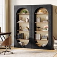 thumbnail image 2 of Tribesigns 5-Tier Black Arch Bookcase with Storage,70.87" Tall Arched Bookshelf for Living Room, 2 of 8