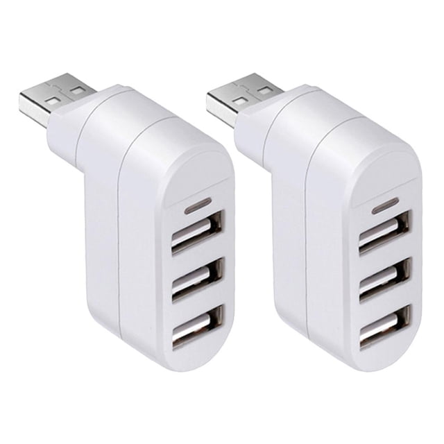 HUB USB 3.0 giratorio Hugo 3 Puertos 2 Divisores adaptador USB 2.0 blanco