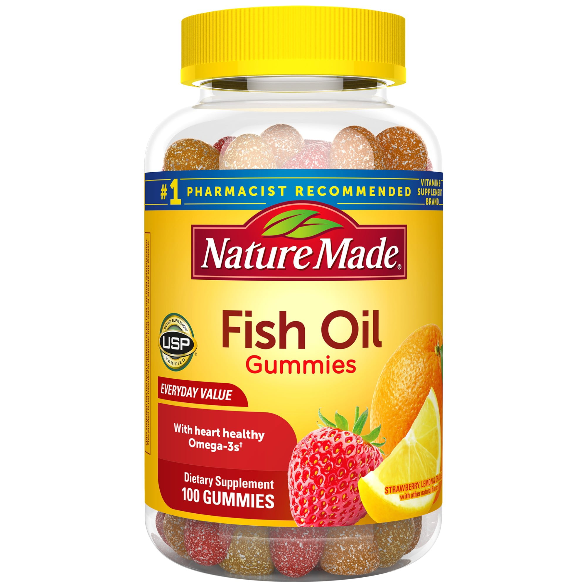 Nature Made Fish Oil Gummies, 100 Softgels, with Heart