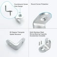 thumbnail image 4 of 20 x 20mm Angle Bracket Stainless Steel L Shaped Angle Brackets Corner Braces Support with Screws, 8pcs, 4 of 7