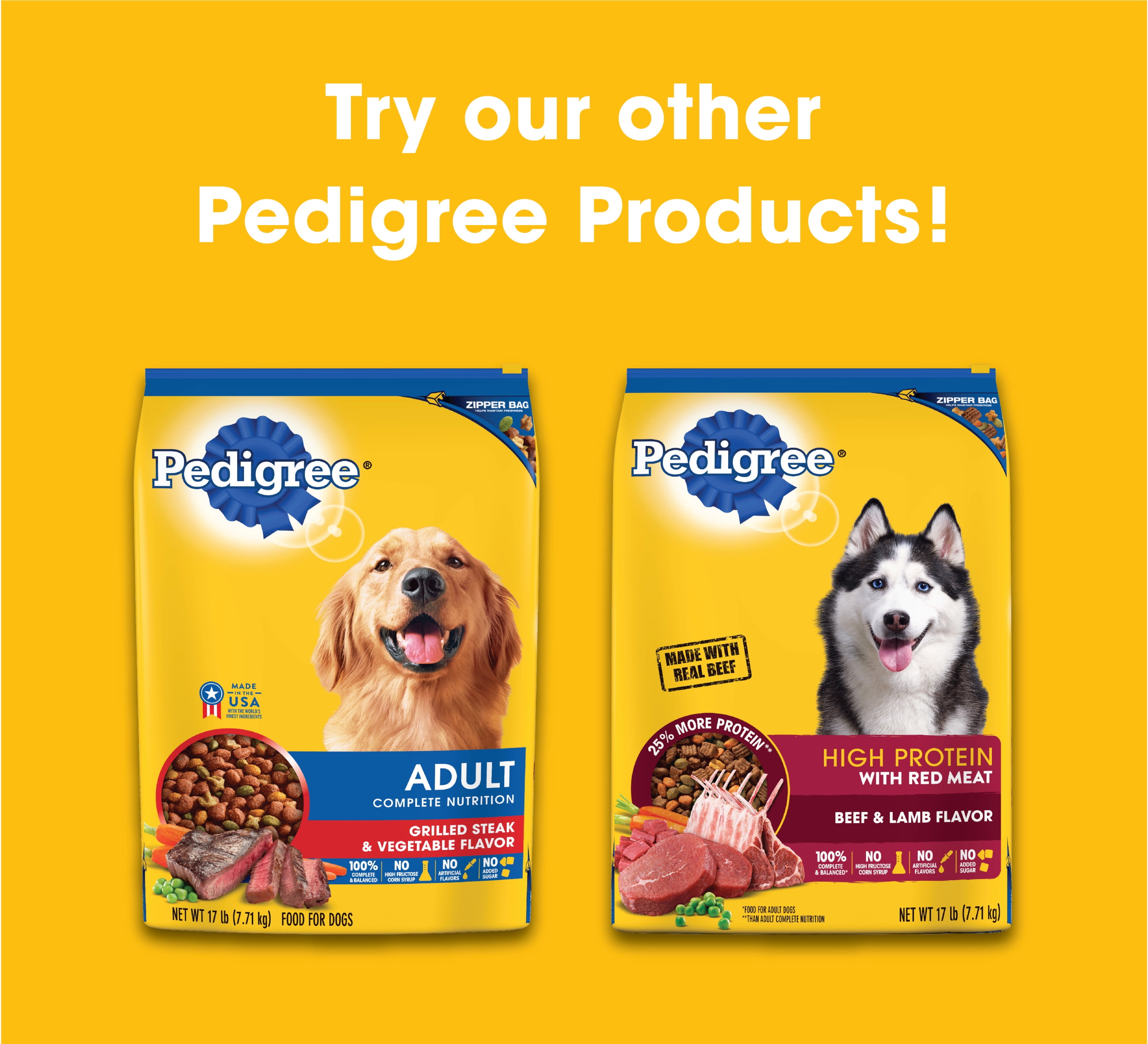 Pedigree Adult High Protein Red Meat Beef and Lamb Dry Dog Food - 50 l –  Pet Life