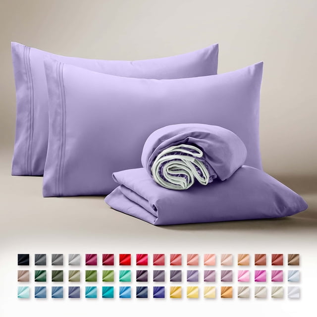Clara Clark Juego de Sábanas Individual, Lujo 3 Piezas con Bolsillos Profundos, Ropa Cama Infantil Microfibra Ultrasuave, Color Lavanda.