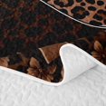 thumbnail image 5 of Homewish Brown Leopard Print Bed Spread Queen for Girls Women, Monogrammed Q Queen Coverlet Set, 5 of 7