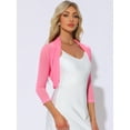 thumbnail image 2 of DARING DIVA Women's Semi Sheer 3/4 Sleeves Cardigan Bolero Shrugs S Pinks, 2 of 6