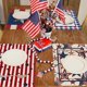 thumbnail image 1 of Manteles individuales de lino con estampado de rayas y estrellas para el Día de la Independencia, manteles individuales aislantes, decoración para fiestas y restaurantes, caminos de mesa Akmoler, 1 of 9