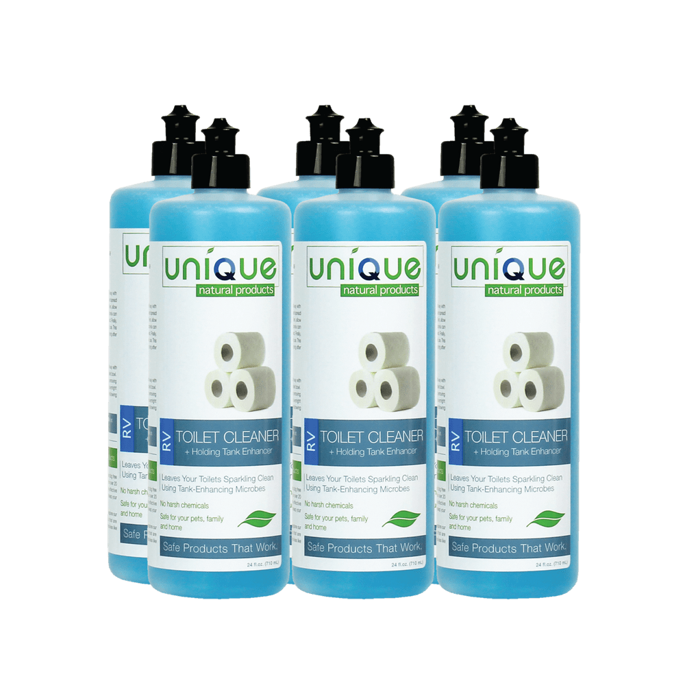 Unique RV Toilet Bowl Cleaner + Holding Tank Enhancer 24 oz. Liquid (6
