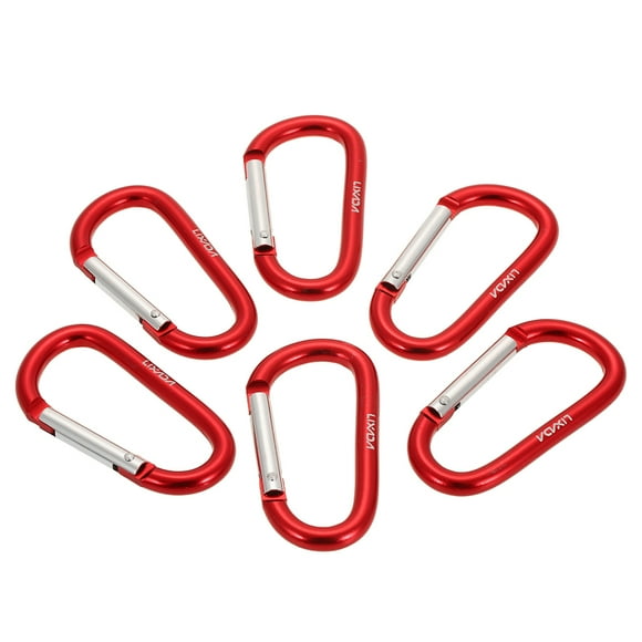 Lixada 6 Pack Aluminum Carabiner D-Ring Lock Carabiner Keychain