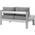 thumbnail image 3 of Modway Shore Right-Arm Corner Sectional Outdoor Patio Aluminum Loveseat in Silver Gray, 3 of 4