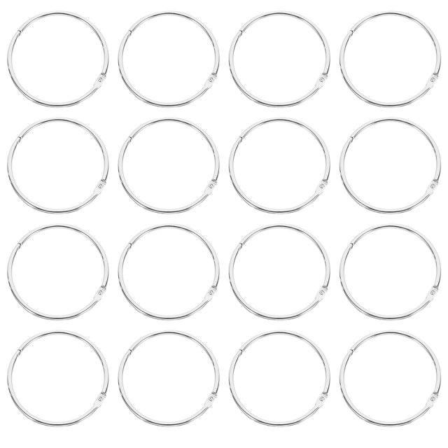 Miangastore Curtain Rings Silver 24Pcs 2.2In Iron Pleated Style Curtains