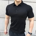 thumbnail image 3 of Camiseta con cuello para hombre, camisetas blancas, polos ajustados, camisetas lisas para hombre, ropa de gimnasio para hombre, ropa informal cómoda, talla XL, 3 of 4