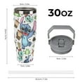 thumbnail image 2 of Stitch And Friends Stainless Steel Tumbler Car Cup 30 Oz with Handles, Vacuum Insulated Water Bottle for Home, Office Reusable Cup with Straw Leak Resistant Flip, 2 of 5