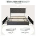 thumbnail image 6 of Amolife Full Size Platform Bed Frame with Diamond-stitched Headboard and 4 Drawers, Dark Gray, 6 of 7