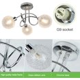 thumbnail image 3 of DingLiLighting 3 Light Semi Flush Mount Pendant Light Modern Globe Ceiling Light Glass Shade Elegant Chandelier for Living Room Bedroom Kitchen Dining Hallway, G9 Socket, 3 of 8