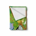 thumbnail image 2 of Cartoon Soft Flannel Fleece Throw Blanket, Funny Playful Jungle Animals Wildlife Mammals Trees Flowers Colorful Nature, Cozy Plush for Indoor and Outdoor Use, 50" x 70", Multicolor, by Ambesonne, 2 of 6