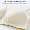 thumbnail image 7 of No Show Bra Women No Underwire Bra Thin Cup Comfortable Lace Underwear V-Neck Seamless Bra Feature Hook and Eye Closure Soft Bra Style Y-497 , Beige M, 7 of 7