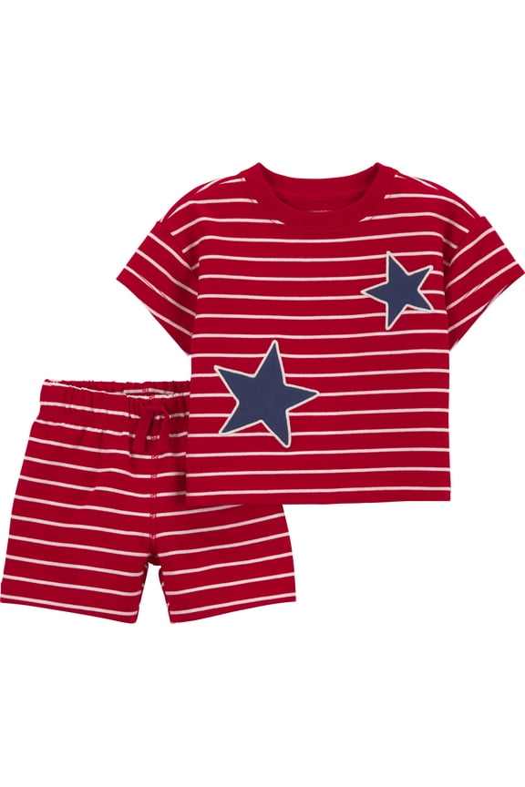 Patriotic Baby Boy Outfit Set, 2-Piece, Sizes Preemie-12 Months