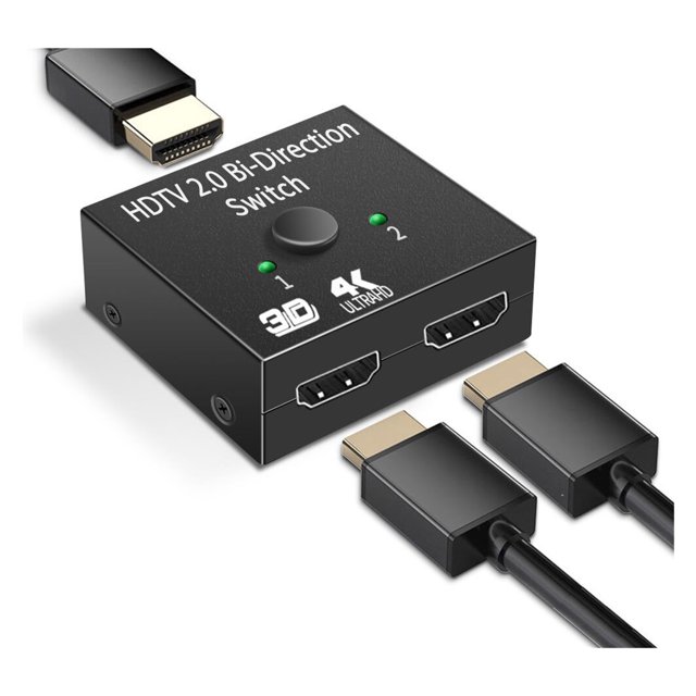 HMI-Compatible Splitter 4K Switch KVM Bi-Direction 1x2/2x1 HMI-compatible Switcher 2 In1 Out For PS4/3 TV Box Switcher Adapter ,Easy to Use