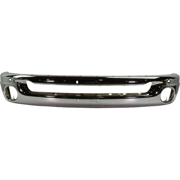 FRONT BUMPER Compatible with DODGE FULL SIZE P/U 2002-2009 Face Bar Chrome Type2 with Round Fog Light Holes