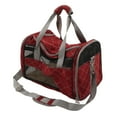 thumbnail image 2 of Pet Carrier, Dog Carrier Travel Bag High Elasticity PVC Collapsible Multi Grid Design Bite  Reflective Webbing  For Outdoor For Cat Wine Red,Grey, 2 of 8