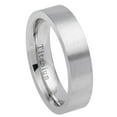 thumbnail image 1 of Custom Personalized Engraving Wedding Band Ring Set for Him & Her Titanium Band 6mm White Titanium Brushed Flat Pipe Cut Ring, 1 of 6