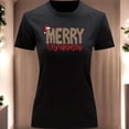 thumbnail image 3 of Playera Blusa Con Estampado Merry Christmas Estilo Animal Print Ropa Para Mujer Color Negro Talla Mediana Marca Emil SaEs, 3 of 4