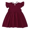thumbnail image 1 of FAIWAD Robes pour Tout-Petites Filles Coton Lin Manches à Volants Robe Enfants Été Décontractée Plage Princess Robes d'Été 2-10 Ans, 1 of 2
