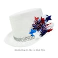 thumbnail image 3 of Sombrero de fiesta patriótico con bandera de estrella de cinco puntas, guirnaldas estilo sombrero Lincoln y decoraciones florales para las celebraciones del Día de la Independencia., 3 of 5