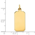 thumbnail image 3 of Auriga 14K Yellow Gold Plain 0.011 Gauge Engravable Rectangular Disc Charm for Women (L-28mm, W-11mm), 3 of 4