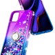 thumbnail image 3 of Funda transparente con purpurina para iPhone 14 Pro Max, suave y brillante, antigolpes, morada y azul., 3 of 6