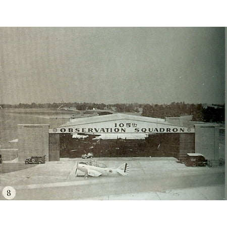 LAMINATED POSTER 105th Observation Squadron, Tennessee National Guard hangar at Berry Field. Aircraft parked in front Poster Print 24 x