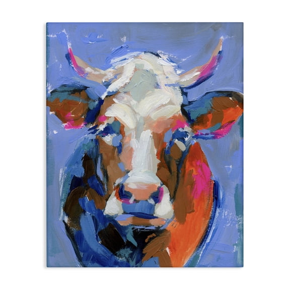 Stupell Industries Contemporary Bold Paint Strokes Cow Canvas Art, 16 x 20, by Victoria Barnes