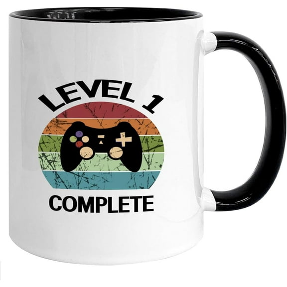 Happy 1 year anniversary wedding gifts for Wife, Funny 1st Anniversary Couple Gifts, Romantic Gift for Him Her, 1 year Gifts for Gamer, Retro Video Game 11 oz Coffee Mug