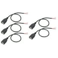 thumbnail image 1 of Uxcell 1Ft USB 2.0 hembra a 2 pines cable pigtail de alambre desnudo, 5 piezas de cables de alimentación de extensión 22AWG, negro, 1 of 5