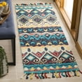 thumbnail image 3 of SAFAVIEH Aspen Cenric Southwestern Wool Runner Rug, Blue/Red, 2'3" x 11', 3 of 9