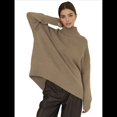 thumbnail image 2 of Suéter de Mujer, Jersey de Punto Grueso de Larga con Dobladillo Alto y Bajo, Jersey Básico de Moda para Otoño e Invierno. Caqui Talla Única, 2 of 9