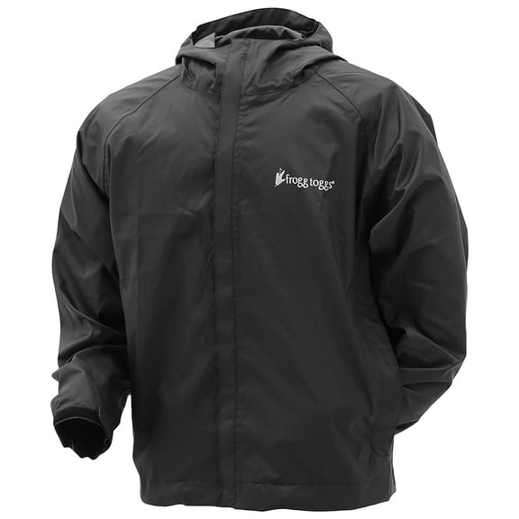Frogg Toggs StormWatch Jacket, Waterproof Jacket for Men with Adjustable Hood, Black, Large