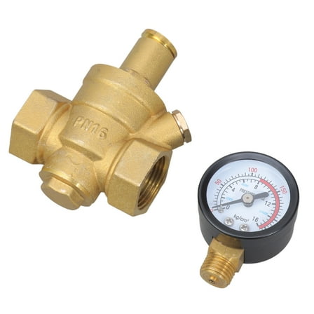 Versatile Water Pressure Regulator Inch DN20 with Pressure Gauges Brass Suitable for Homes Buildings & Factories