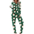 thumbnail image 7 of Women Christmas Pajama Set Long Sleeve Fleece Sleepwear Two Piece Pjs Winter Loungewear Snowman Print Nightwear, 7 of 7