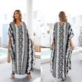thumbnail image 2 of Women Ethnic Kaftan Snakeskin Striped Swimsuit Cover Up Maxi Beach Robe Dress, 2 of 5