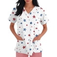 thumbnail image 3 of AHMOMEI Women's 250th Anniversary Print Shirt Scrub Tops Women 4th of July Women's Nurse Uniform with Pocket S-5XL Plus Size Scrubs Tops, 3 of 4