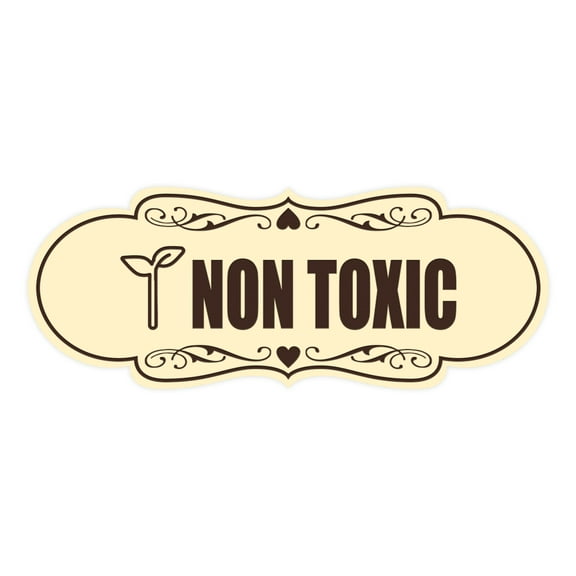 Designer Non Toxic Sign (Ivory/Dark Brown) - Large