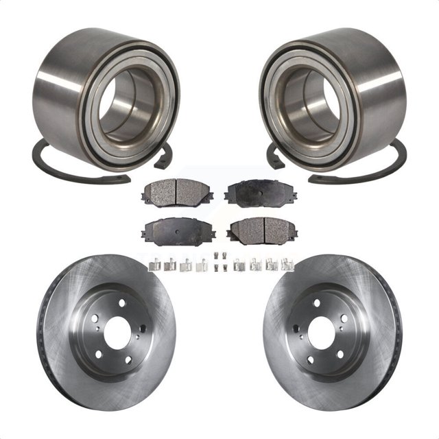 Transit Auto Front Wheel Bearing Disc Brake Rotors and Ceramic Pads Kit for Car 2017-2018 Toyota Corolla iM KBB-100150