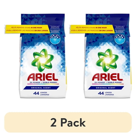 (2 pack) Ariel Laundry Detergent Powder, Original Scent, 70 oz, 44 Loads