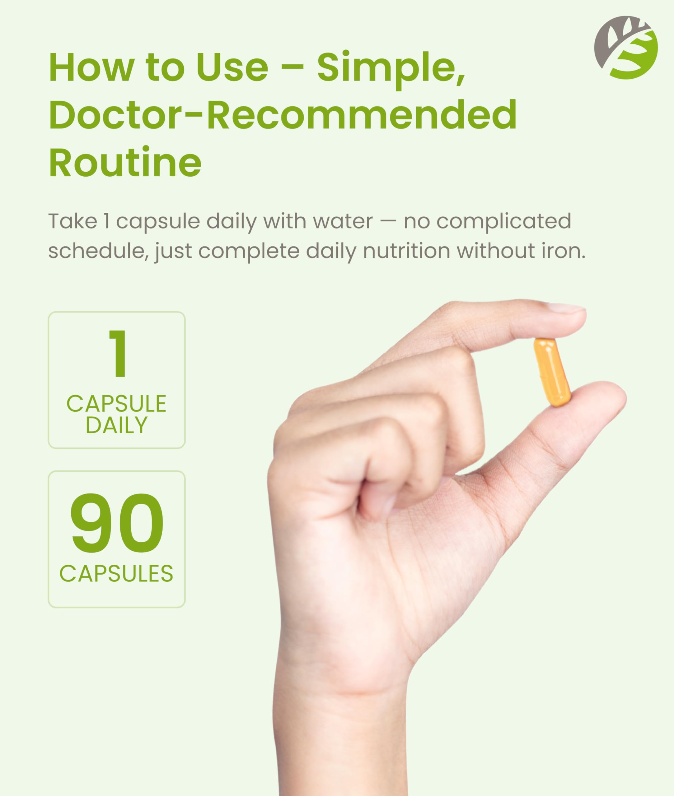 BariSlim Once Daily Multivitamin Capsules, 90 Count, Iron-Free for Energy & Immune Support, Adults, Unisex